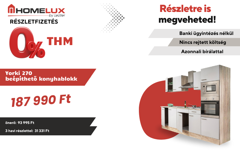 Homelux részletfizetés: Vásárolj most, fizess később kamatmentesen!