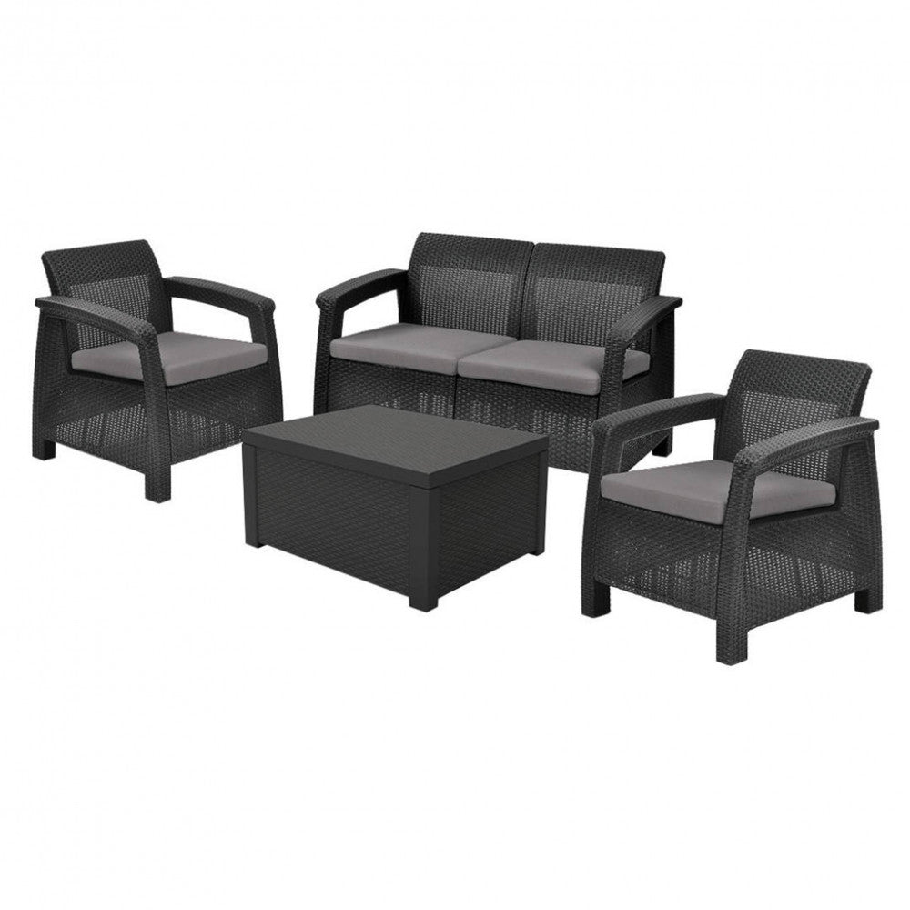 Kerti bútor szett, rattan hatású műanyag kivitel - Homelux, 223174 Fő kép