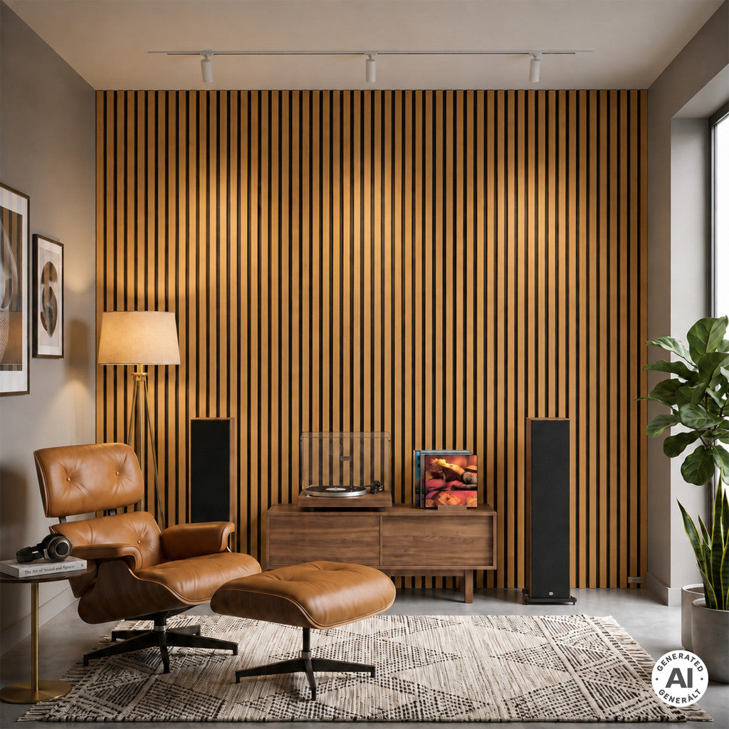 Akusztikus falpanel tikfa hatású 260x60x1,8 cm Másodlagos kép