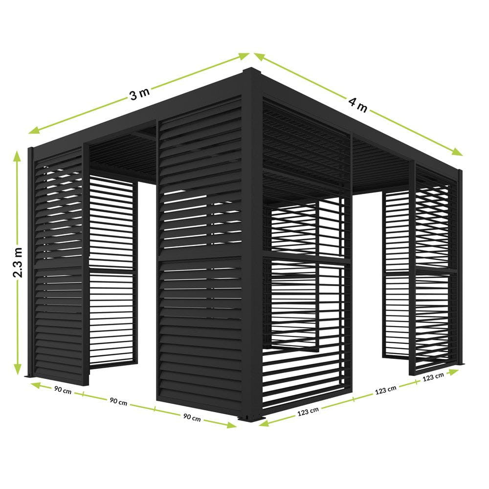 Kerti pavilon oldalpanel-elrendezés 3 és 4 méteres oldalakkal - Homelux, 5901738197381
