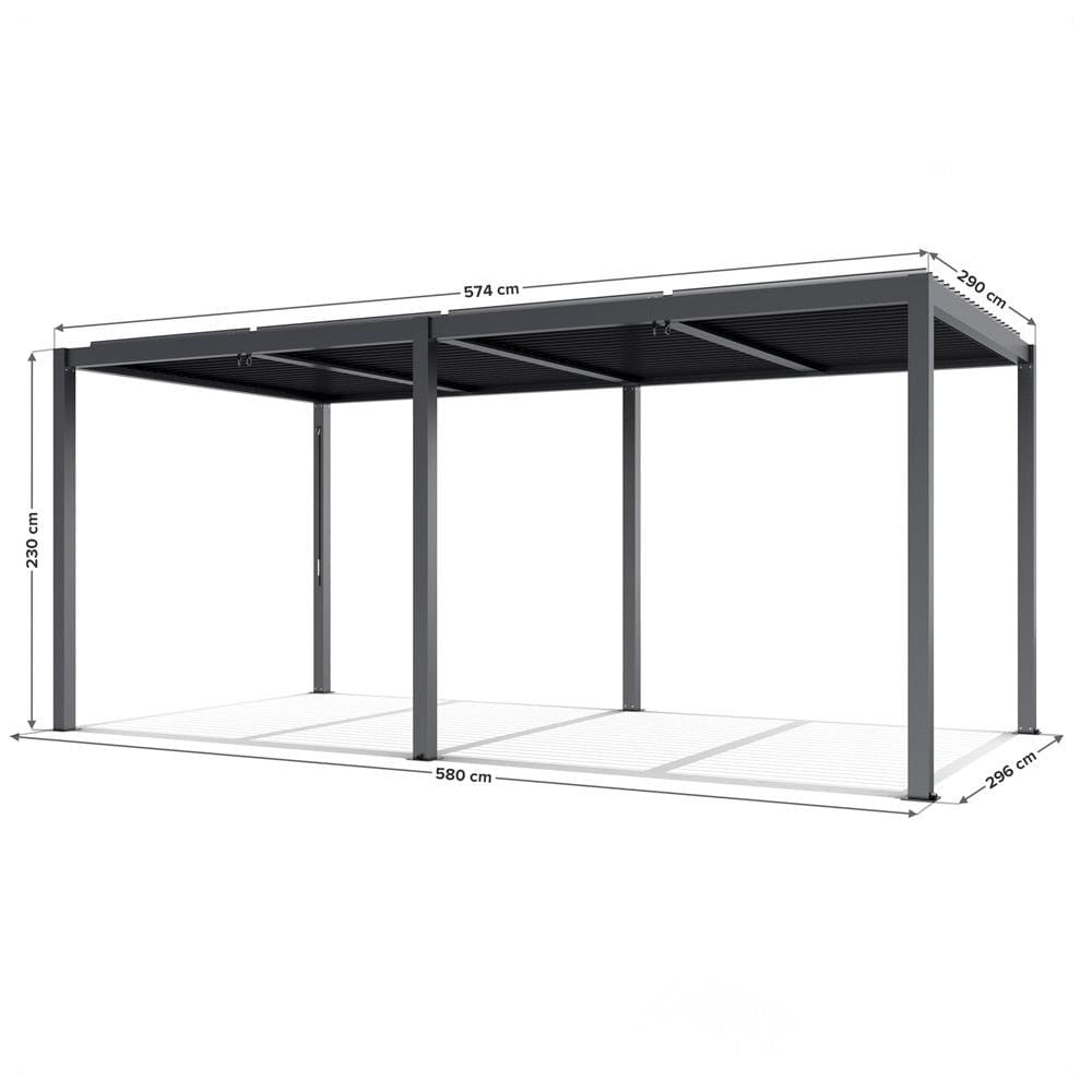 LUXE pergola 5,8x3m antracit LED világítással Másodlagos kép