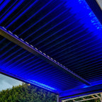 Kerti pavilon kék LED világítással megvilágított tetőszerkezete - Homelux, 5905610251314