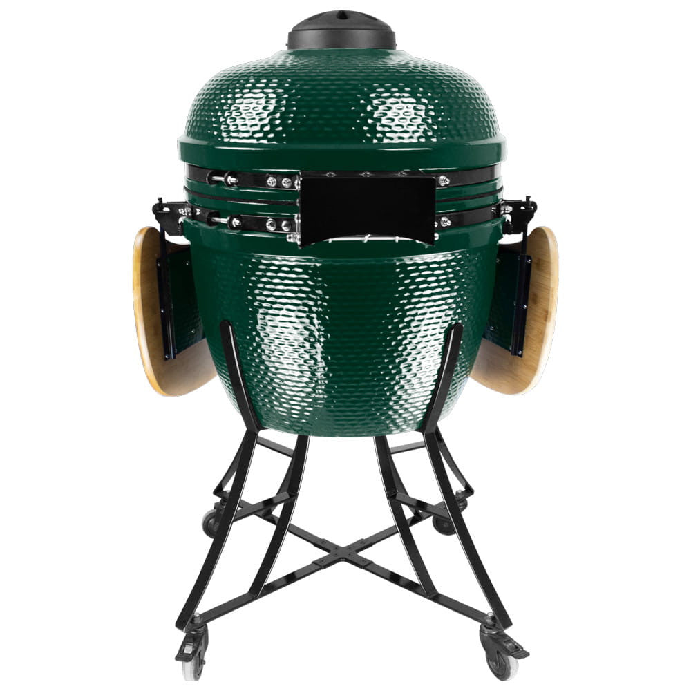 Kerámia faszéngrill oldalpolcokkal, 52 cm ráccsal