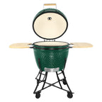 Kerámia faszéngrill oldalpolcokkal, 57 cm ráccsal