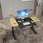 HALDEN íróasztal elektromos magasságállítással, 120x60 cm fekete-burlywood