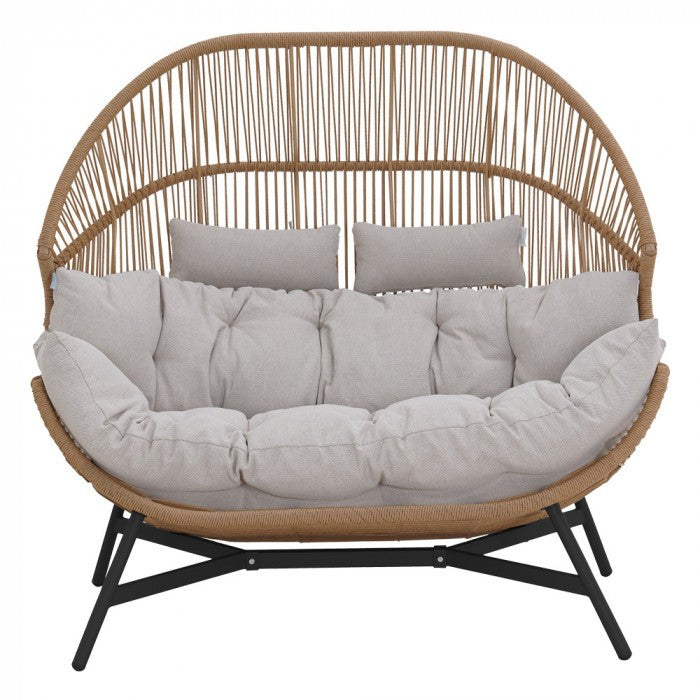HOLAND rattan dupla kosárfotel bézs Másodlagos kép