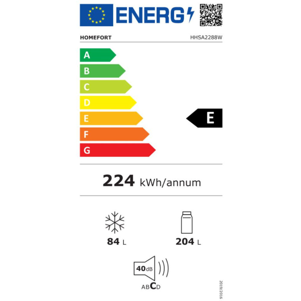 HOMEFORT HHSA2288W alulfagyasztós hűtőszekrény