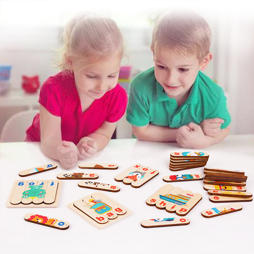 Angol tanuló puzzle oktató fajáték Másodlagos kép