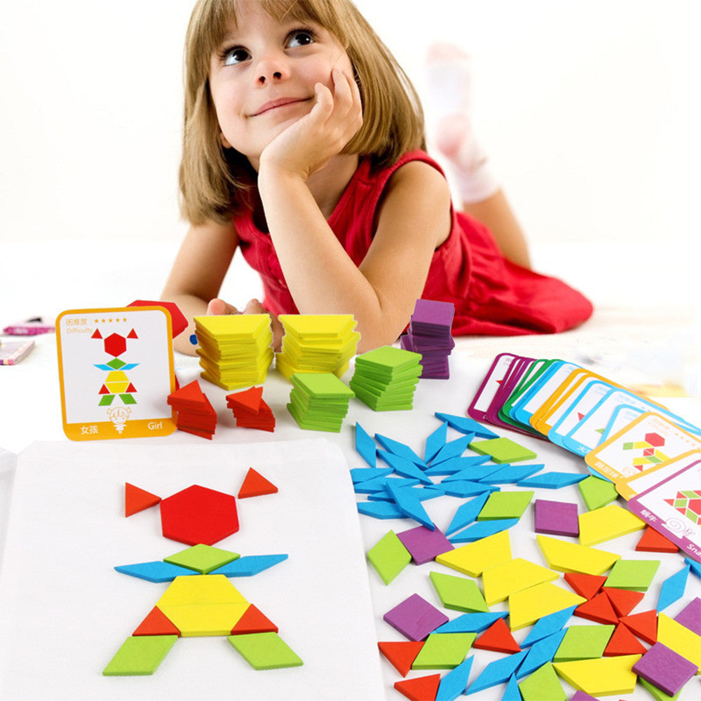 Tangram kreatív formakirakó fajáték 155 db Másodlagos kép