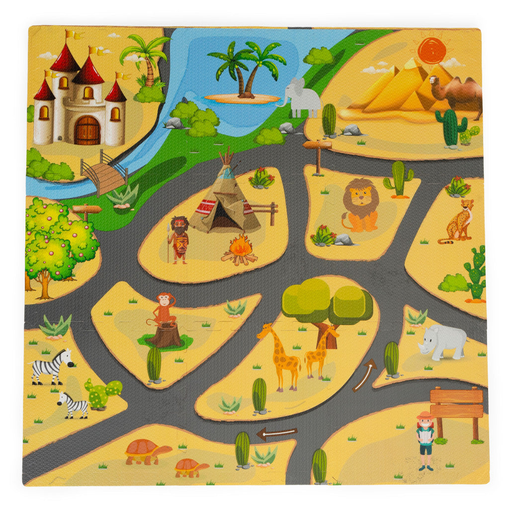 Hab szivacs játszószőnyeg szafari puzzle 9db 93x93cm Másodlagos kép