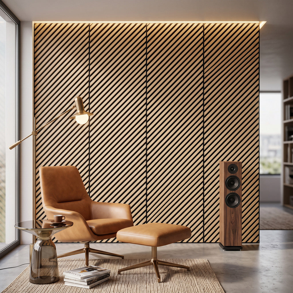 Akusztikus falpanel Deco I bambusz hatású 260x60x1,8 cm Másodlagos kép