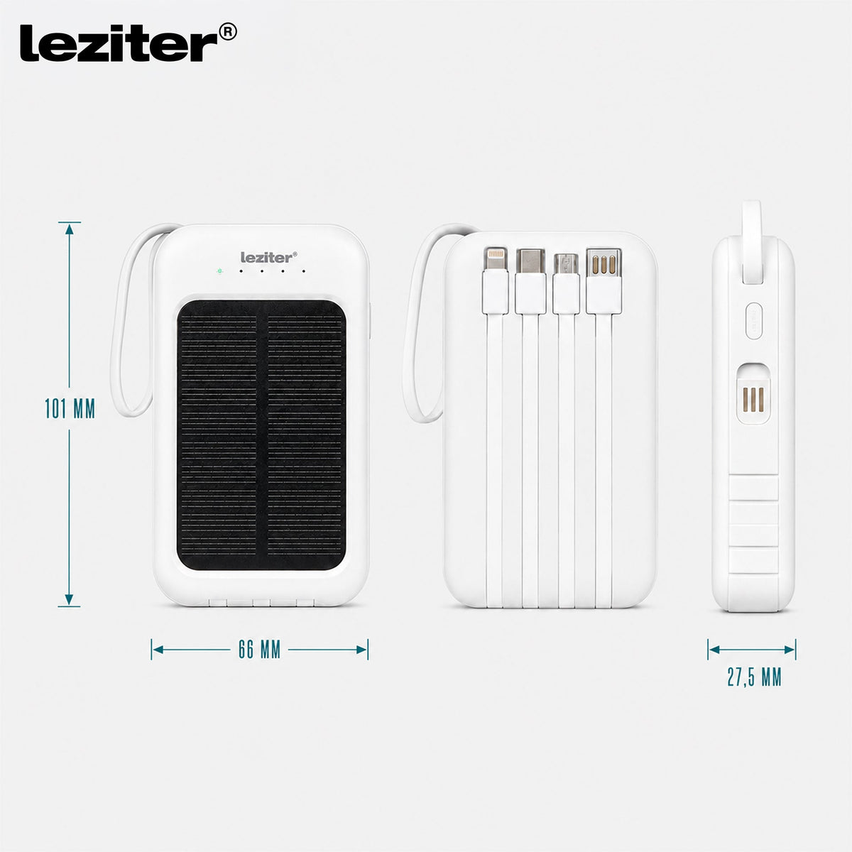 Powerbank napelemmel 4 töltőkábellel 6000mAH