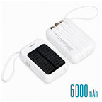 Powerbank napelemmel 4 töltőkábellel 6000mAH