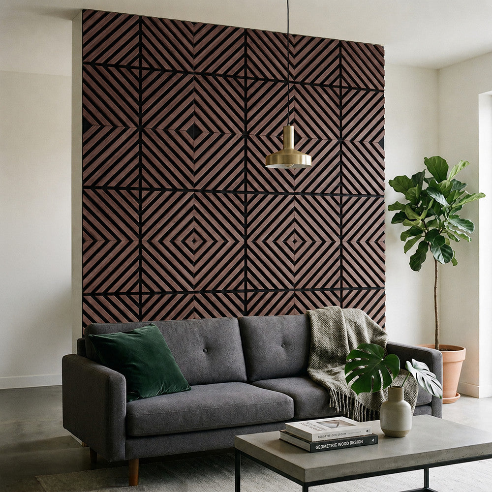 Akusztikus falpanel Deco IX olajos tölgy hatású 60x60x1,8 cm Másodlagos kép