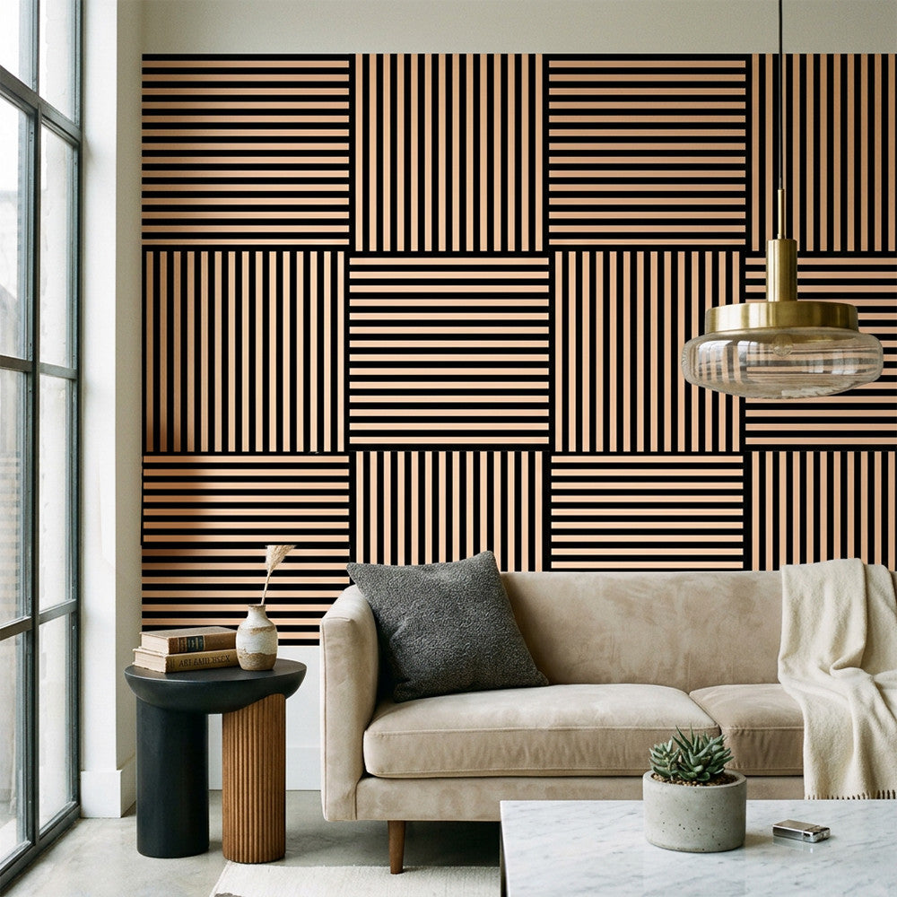 Akusztikus falpanel Deco II bambusz hatású 60x60x1,8 cm Másodlagos kép