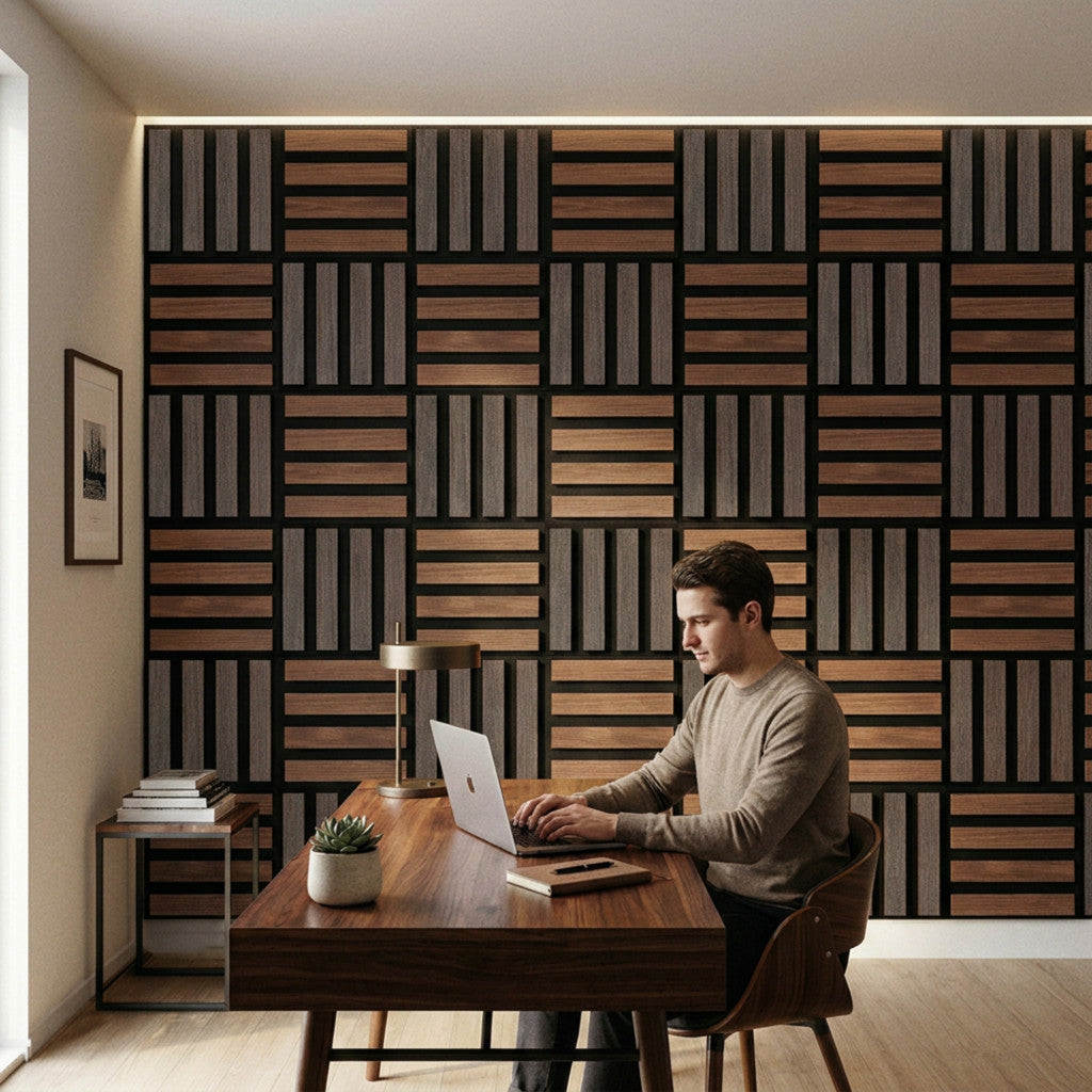 Akusztikus falpanel Deco X dió hatású 60x60x1,8 cm Másodlagos kép