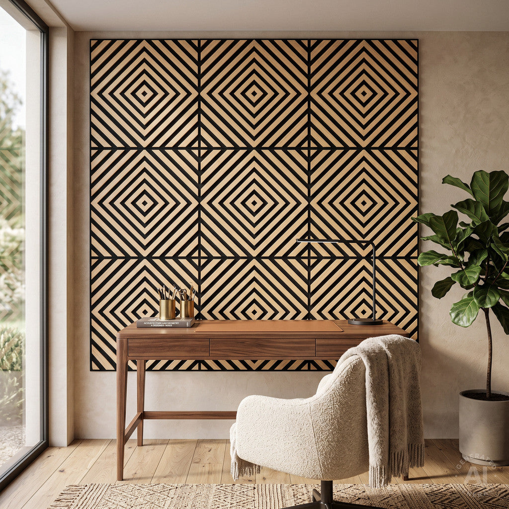 Akusztikus falpanel Deco XI bambusz hatású 60x60x1,8 cm Másodlagos kép