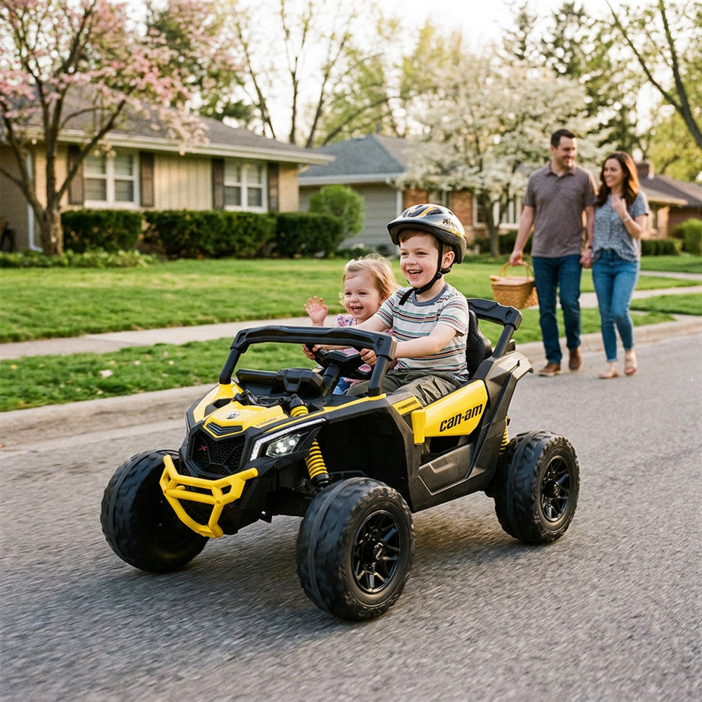 Elektromos gyerek buggy Can-Am Maverick 4x4 sárga 2 személyes Másodlagos kép