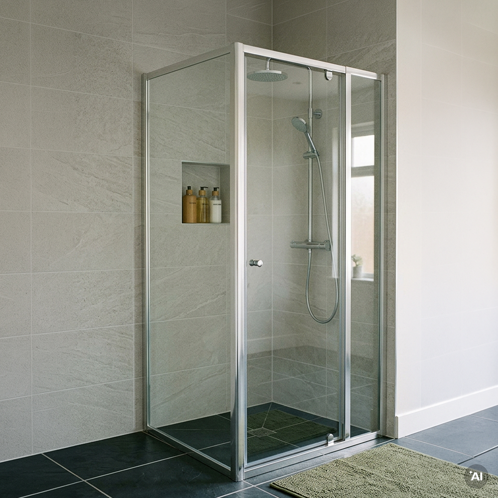 Flexi 80x80 cm sarokba szerelhető szögletes zuhanykabin zuhanytálca nélkül Másodlagos kép