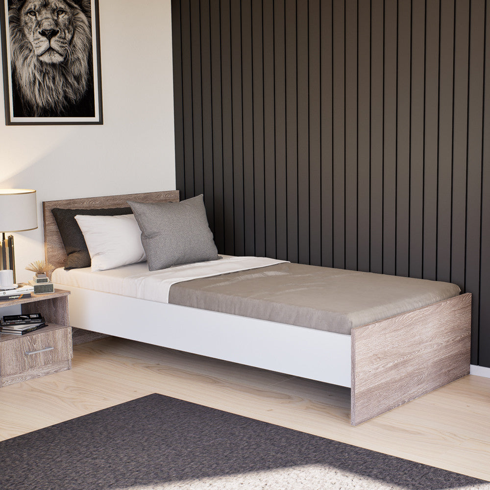 Miami egyszemélyes ágy 90x200 cm yorki tölgy-fehér Másodlagos kép