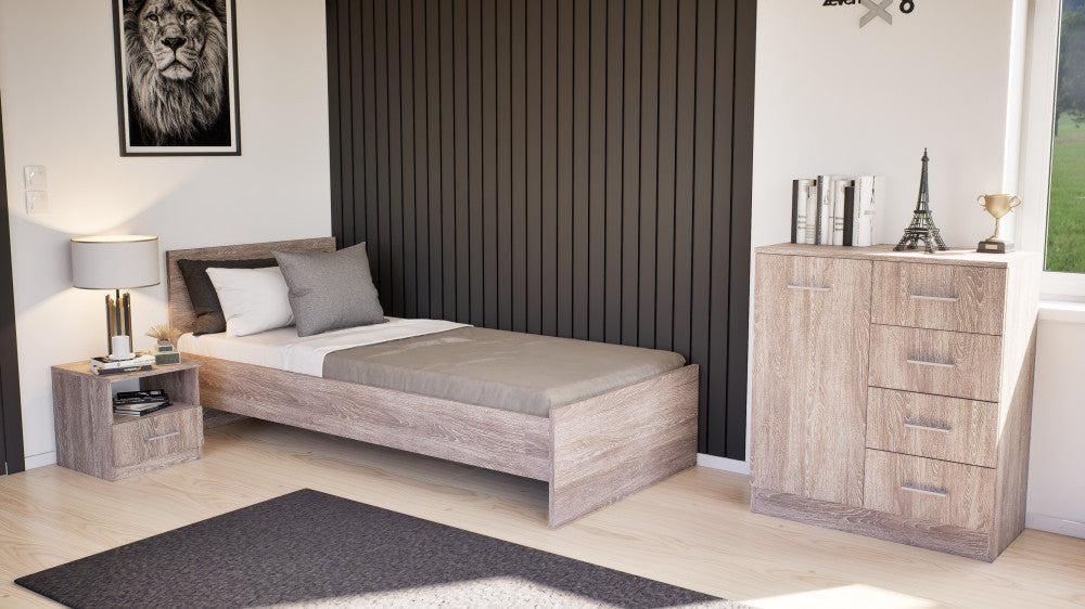 Miami egyszemélyes ágy 90x200 cm yorki tölgy-yorki tölgy Másodlagos kép