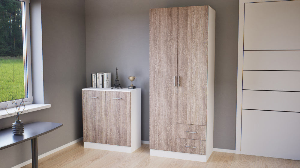 Miami gardróbszekrény 80x205 cm yorki tölgy-fehér Másodlagos kép