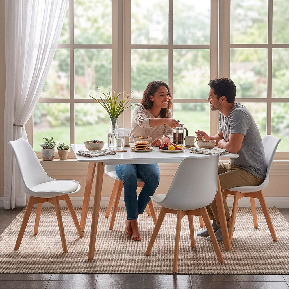 Silla 120 cm szögletes étkezőasztal fehér Másodlagos kép