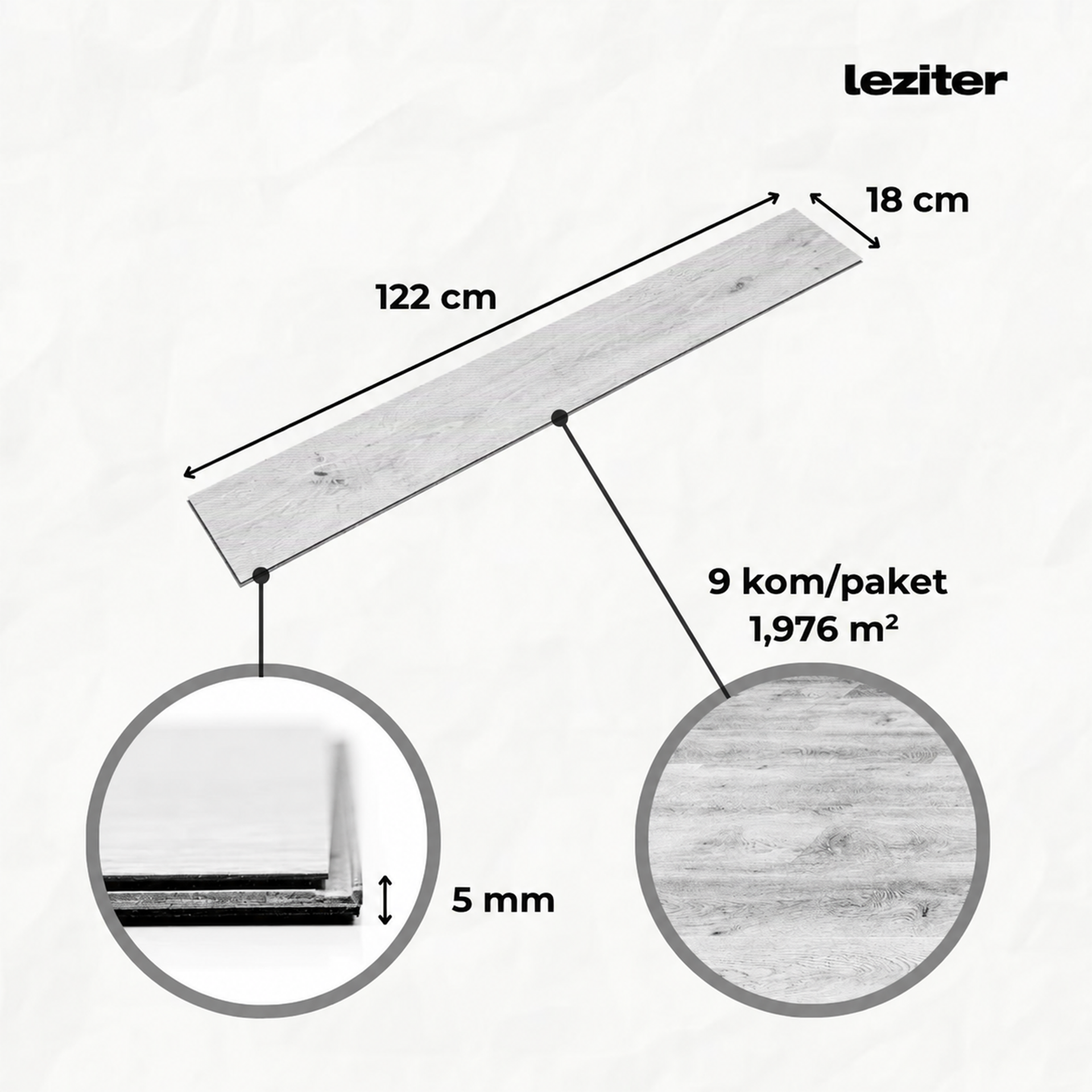 Leziter Reno kőhatású szürke Vinyl SPC padló Másodlagos kép