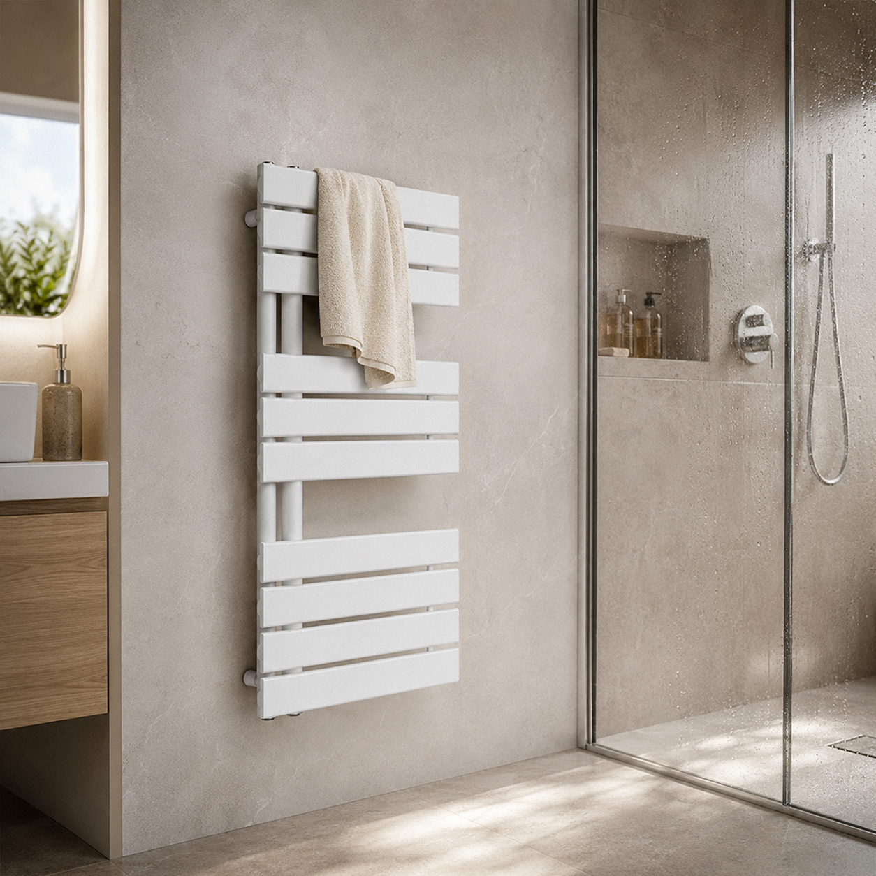 Solaro Design törölközőszárító radiátor 1000x500 mm fehér Másodlagos kép