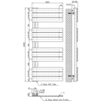 Solaro Design törölközőszárító radiátor 1200x500 mm fekete