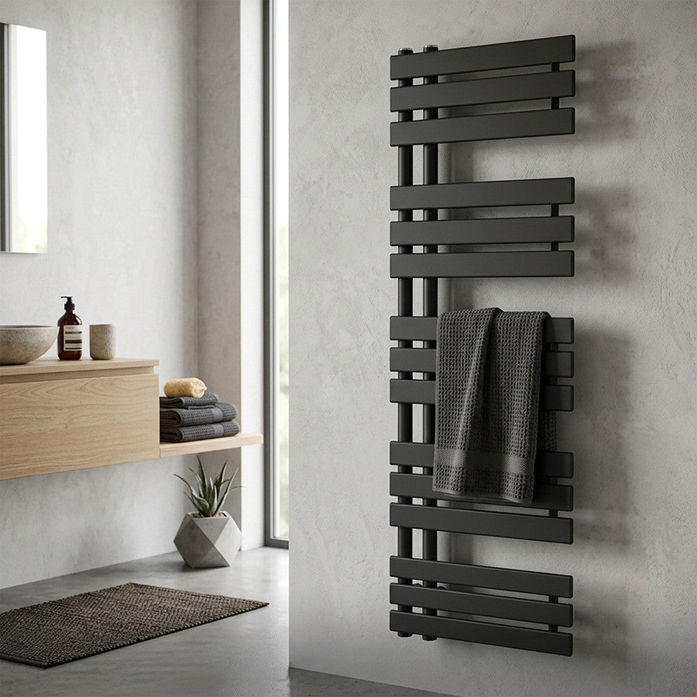 Solaro Design törölközőszárító radiátor 1600x600 mm fekete Másodlagos kép
