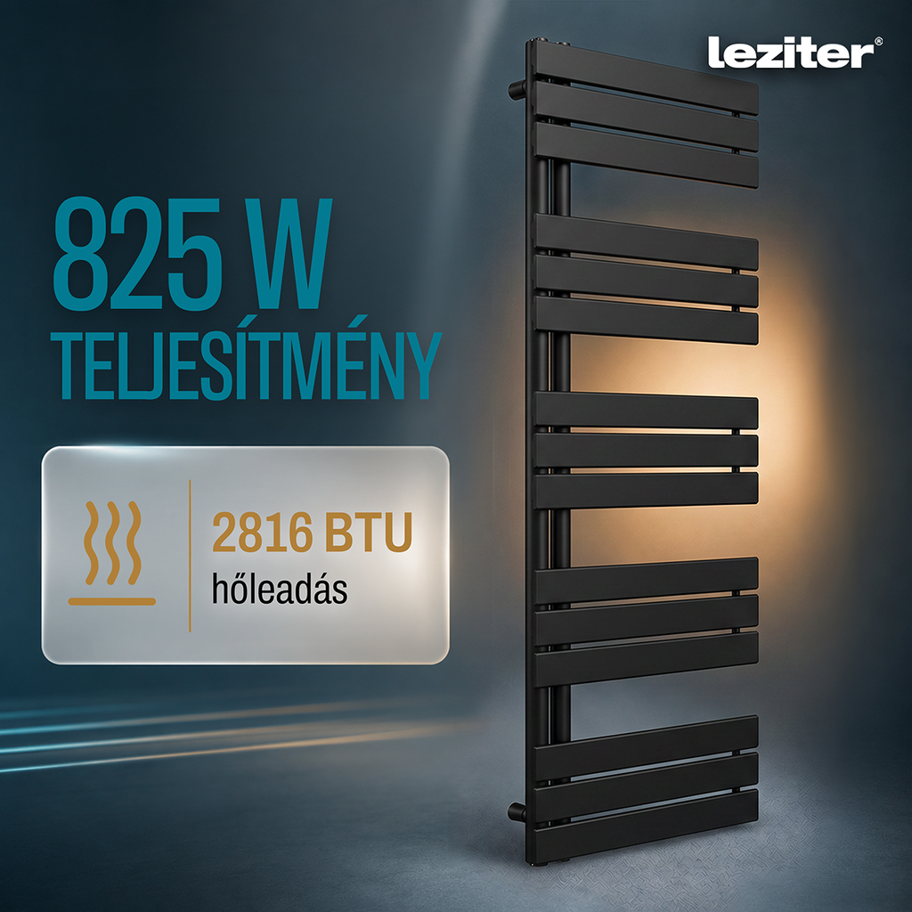 Solaro Design törölközőszárító radiátor 1400x600 mm fekete