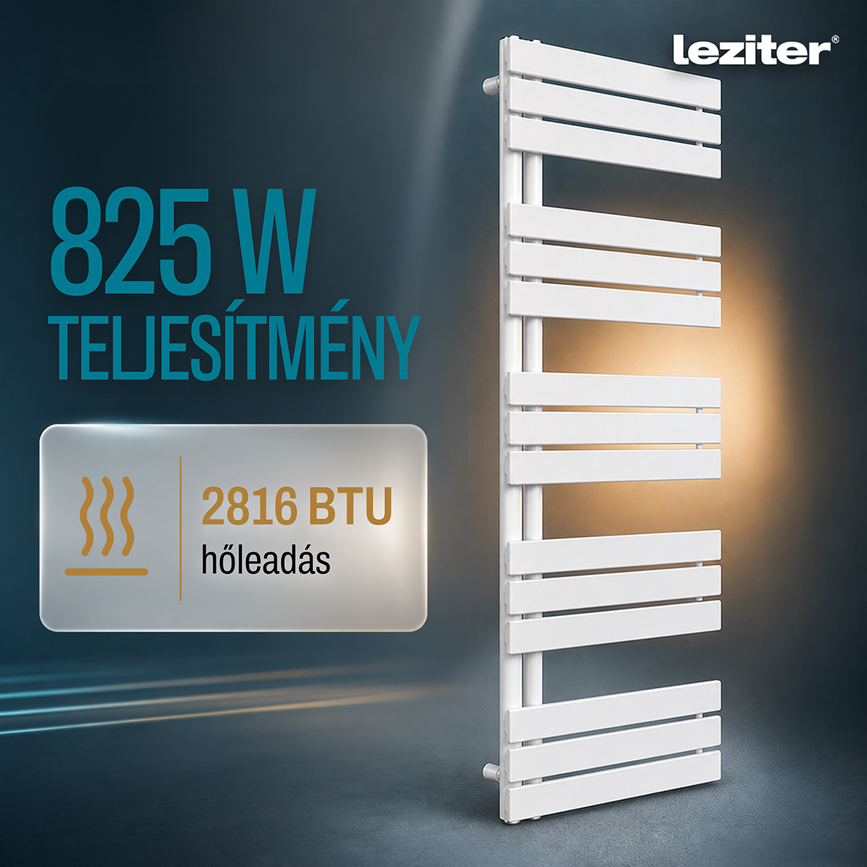 Solaro Design törölközőszárító radiátor 1400x600 mm fehér