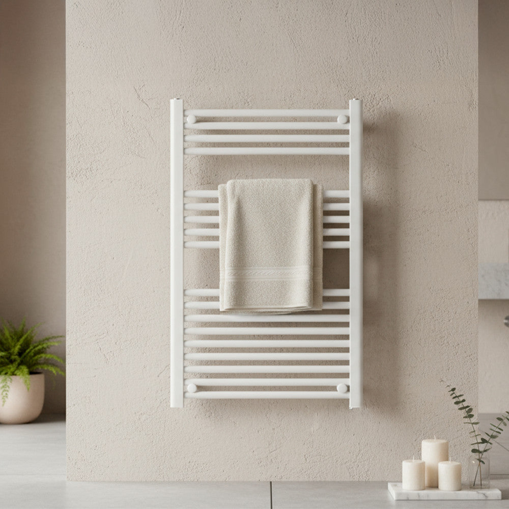 Egyenes törölközőszárító radiátor 1000x600 mm fehér Másodlagos kép