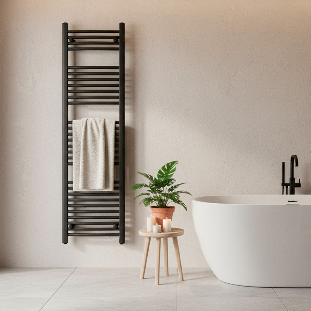 Egyenes törölközőszárító radiátor 1600x500 mm fekete Másodlagos kép