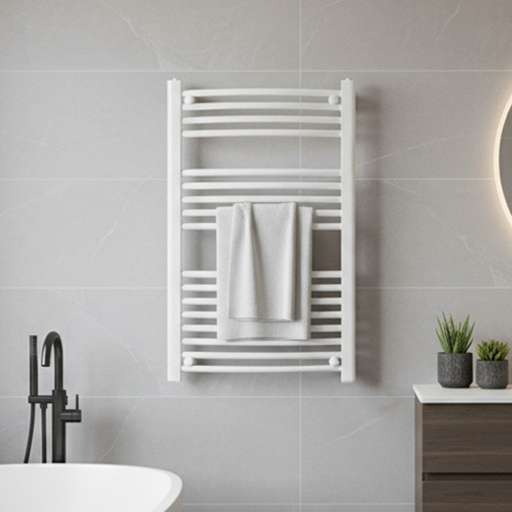 Íves törölközőszárító radiátor 1000x600 mm fehér Másodlagos kép