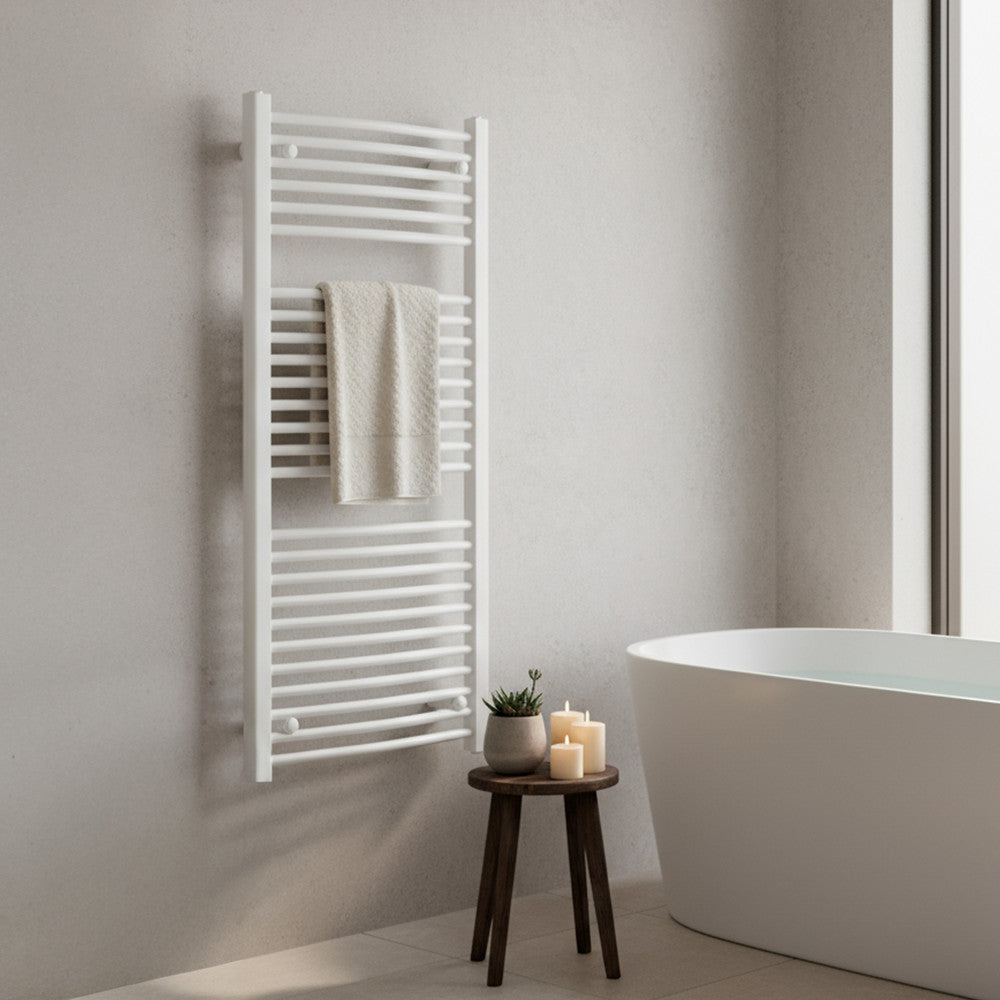Íves törölközőszárító radiátor 1200x600 mm fehér Másodlagos kép