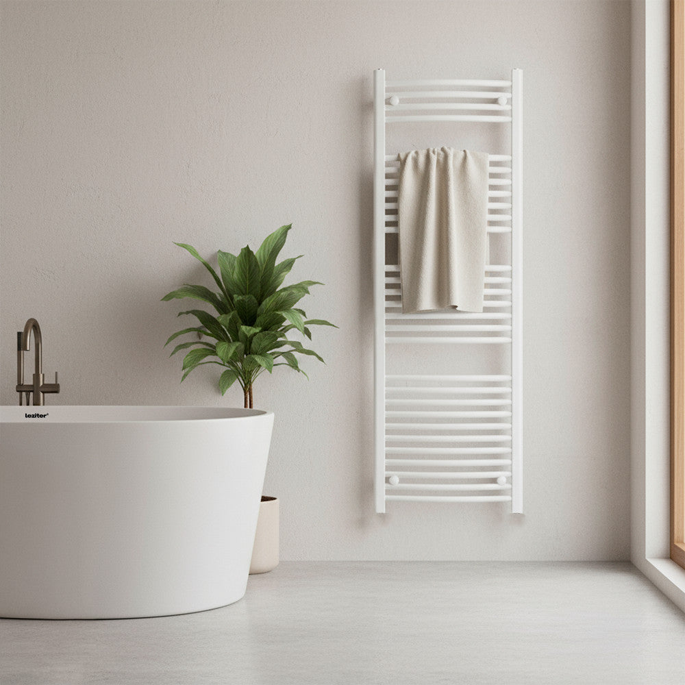 Íves törölközőszárító radiátor 1400x500 mm fehér Másodlagos kép