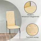 Étkező garnitúra bézs textilbőr szék közelről - Homelux, LUA140W_DC-002-Beige_4