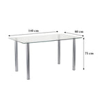 Étkező garnitúra étkezőasztal méretábra 140 × 80 × 75 cm - Homelux, LUA140W_DC-002-Beige_4