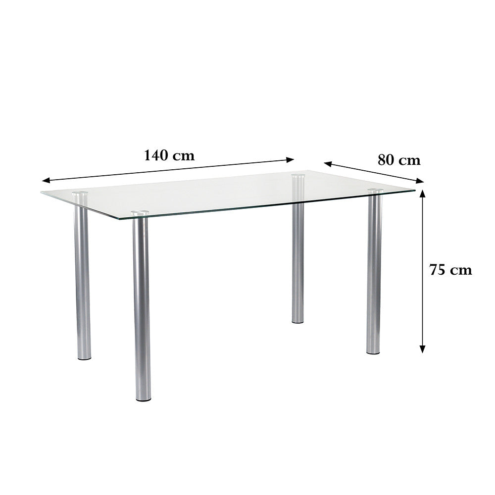 Étkező garnitúra étkezőasztal méretábra 140 × 80 × 75 cm - Homelux, LUA140W_DC-002-Beige_4