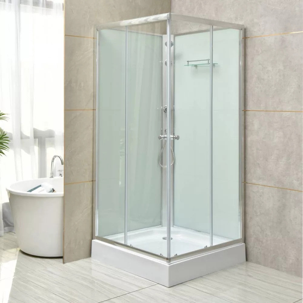 Polo White II 80x80 cm szögletes fehér hátfalas zuhanykabin zuhanytálcával Másodlagos kép
