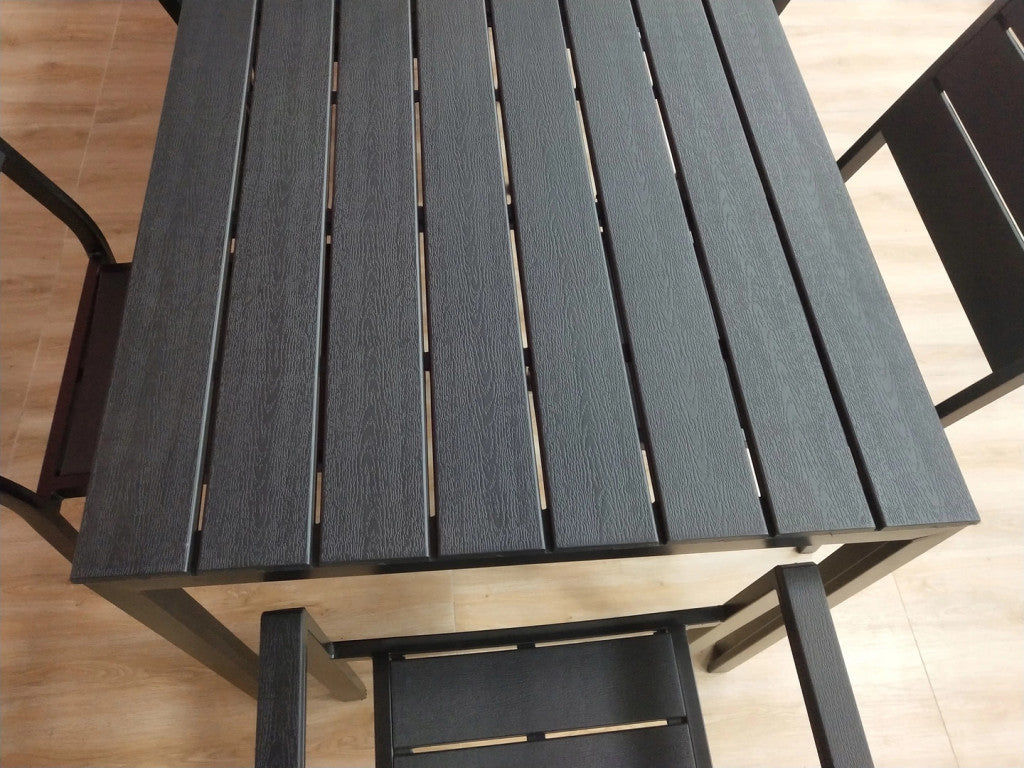 6 személyes kerti asztal 156x78 cm polywood fekete Másodlagos kép