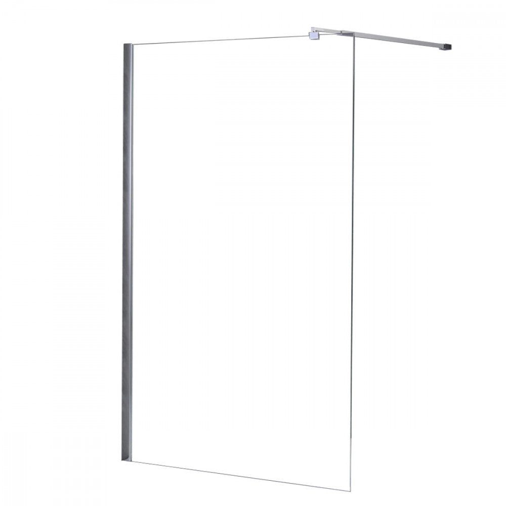 Fürdőszobai zuhanyfal, 100 × 190 cm-es walk-in kivitel krómozott profillal - Homelux, WIC-100