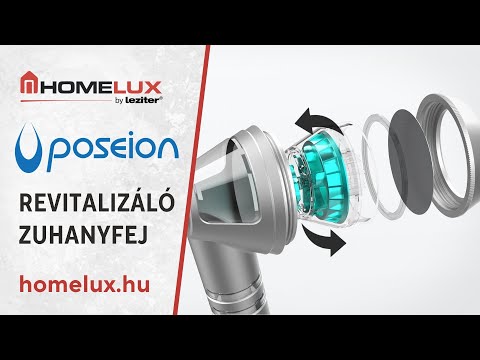 POSEION BT100® Prémium koreai revitalizáló zuhanyfej vízszűrővel, mágneses-ionizáló technológiával, szürke