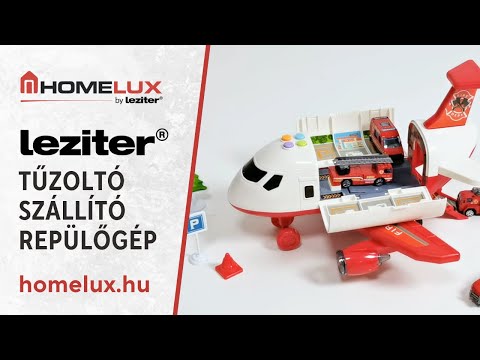 Tűzoltó szállító repülőgép, 4 tűzoltóautóval, kiegészítőkkel, fény- és hanghatásokkal