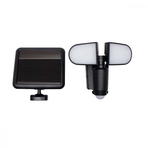 Solar panel LED floodlight with PIR motion sensor