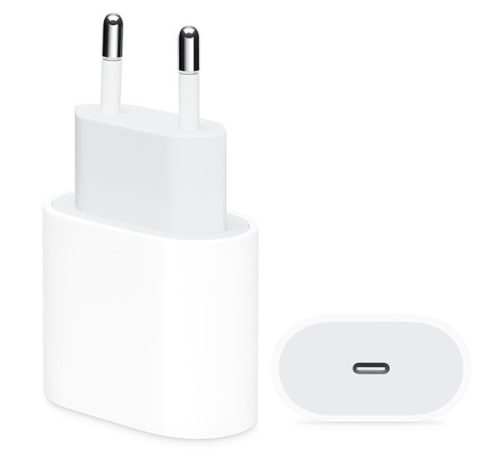 APPLE hálózati töltő Type-C aljzat (20W, PD gyorstöltő, MU7V2ZM/A utód) FEHÉR