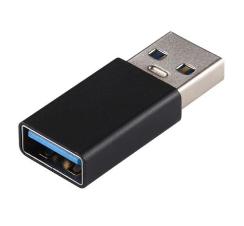 Adapter (USB 3.0 aljzat - USB 3.0, pendrive csatlakoztatás, OTG) FEKETE