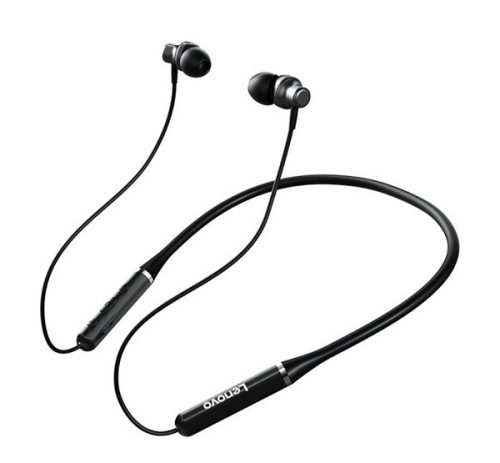 LENOVO HE05 bluetooth fülhallgató SZTEREO (V5.0, nyakba akasztható, cseppálló, mikrofon, zajszűrő, SPORT) FEKETE